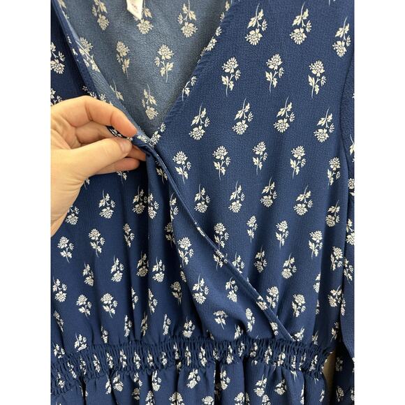 Xhilaration Womens Dress Size XXL Blue Long Sleeve Surplice Lined - Picture 3 of 13